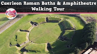 CAERLEON ROMAN BATHS amp AMPHITHEATRE WALES  Walking Tour  Pinned on Places [upl. by Acire347]