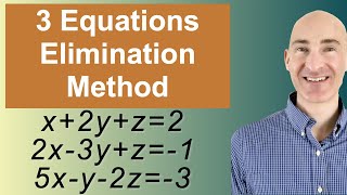 Solving Systems of 3 Equations Elimination [upl. by Ettennil]