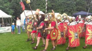 Roman Reenactment at the Amphitheatre in Caerleon Marching In [upl. by Miranda]