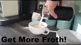 How to Get More Froth from Your Nespresso Coffee Aeroccino  Nespresso tips and help [upl. by Aremahs882]