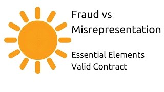 Fraud vs Misrepresentation  Other Essential Elements of a Valid Contract  CA CPT  CS amp CMA [upl. by Dagall]